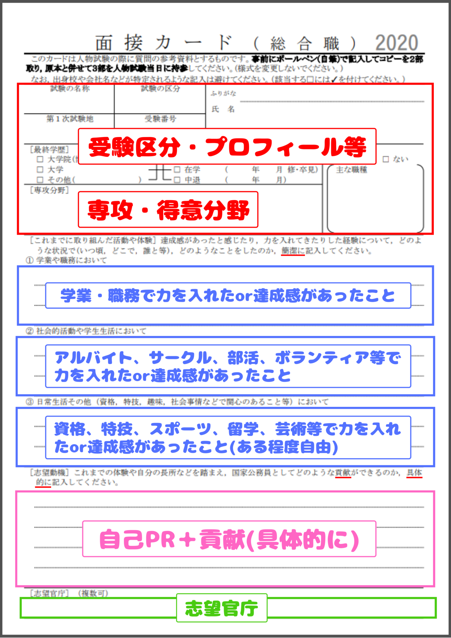 【国家総合職の面接カード】書き方・コツは〇〇！知らないあなたは負け組確定！【記入例アリ】 | 公務員のライト公式HP